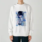 はるくも☁の水色サイバー女子 Heavyweight Crew Neck Sweatshirt