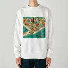 maeken work shopipのマイアミイラスト Heavyweight Crew Neck Sweatshirt