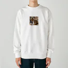 kindonesiaのドット絵のベンガルキャット Heavyweight Crew Neck Sweatshirt