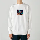 renkanの宇宙に居る猫のイラストグッズ Heavyweight Crew Neck Sweatshirt