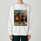 ワンダーワールド・ワンストップの男の子と愛らしいシュナウザー・ドッグ② Heavyweight Crew Neck Sweatshirt