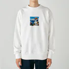 ピヨっこのサングラス犬　【銀次郎】 Heavyweight Crew Neck Sweatshirt