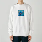 シンプルライフの可愛らしいイルカくん Heavyweight Crew Neck Sweatshirt