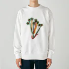 こどもと私の絵や粘土の花瓶に入った星の花 Heavyweight Crew Neck Sweatshirt