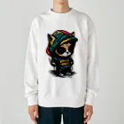 めんぼうさんやのちびネコ Heavyweight Crew Neck Sweatshirt