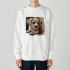 つぶらな瞳の子犬グッズ屋さんの癒しの子犬 Heavyweight Crew Neck Sweatshirt