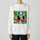 萌えキャラ大好きの温泉を楽しむパンダイラストのグッズ Heavyweight Crew Neck Sweatshirt