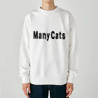 catsdogssweetのmany cats  Heavyweight Crew Neck Sweatshirt