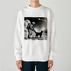 宇宙開発デザイン科の犬の散歩が日課です Heavyweight Crew Neck Sweatshirt