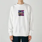 Kumamanのオーロラシルク　Shineロゴ入り Heavyweight Crew Neck Sweatshirt