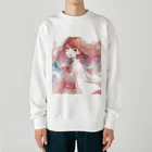 AIと愛とARTのSHOPの風になびく乙女 Heavyweight Crew Neck Sweatshirt