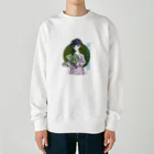 chicodeza by suzuriのカエル好きな女の子 Heavyweight Crew Neck Sweatshirt