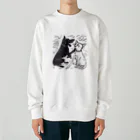 omochiのへやの犬と猫のたたかい Heavyweight Crew Neck Sweatshirt