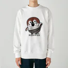 イラスト MONYAAT の履いてる？ 80DENIER タイツを履いたスズメ　大きめ Heavyweight Crew Neck Sweatshirt