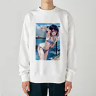 仮想の妖精たち: AI美少女の魅力のデジタル夢幻アートシリーズ Heavyweight Crew Neck Sweatshirt