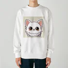 可愛いチワワグッズショップのホワイトチワワちゃん Heavyweight Crew Neck Sweatshirt