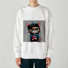 非常口社長のヒップホップ猫 Heavyweight Crew Neck Sweatshirt