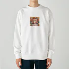 G7のショップの 花咲く彼方の美少女のアートコレクションBeauty Amidst Blossoms - Girl's Art Collection Heavyweight Crew Neck Sweatshirt