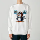 JUN-yの空を飛びたいペンギン Heavyweight Crew Neck Sweatshirt