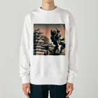 こまイヌ屋たちの小田原城ロボ Heavyweight Crew Neck Sweatshirt