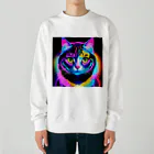 629_CAT_ARTのカラフルサイバーキャット vol2 Heavyweight Crew Neck Sweatshirt