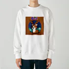 おしゃれなグッズ集のトナカイのドット絵　トナドット Heavyweight Crew Neck Sweatshirt