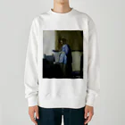 世界美術商店の青衣の女 / Woman Reading a Letter Heavyweight Crew Neck Sweatshirt