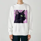 73GTCのかっこいい黒猫3 Heavyweight Crew Neck Sweatshirt