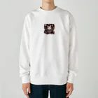 おだんきデザインの冬を楽しむキジトラさん Heavyweight Crew Neck Sweatshirt