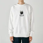 かわいい女の子とシュールな絵のキモピクミン Heavyweight Crew Neck Sweatshirt