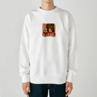 スタジアム太郎のメリークリスマス！ 小さなサンタさん 微笑むカワイイTWINS Heavyweight Crew Neck Sweatshirt