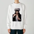 かわいい女の子とシュールな絵の五條　悟飯 Heavyweight Crew Neck Sweatshirt