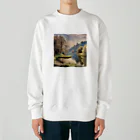 maikoのショップの静かな川辺の風景 Heavyweight Crew Neck Sweatshirt