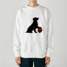 Lemon_teaの犬とバスケットボール Heavyweight Crew Neck Sweatshirt