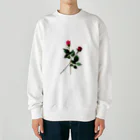 24_Redpink  visual calendarのRedpink_two roses Heavyweight Crew Neck Sweatshirt