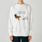 trexracegpの走るティラノサウルス緑字デザイン Heavyweight Crew Neck Sweatshirt