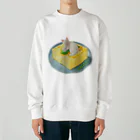 姫とすずり。の大根おろしになりきるねこ Heavyweight Crew Neck Sweatshirt