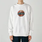 ファンシーTシャツ屋のアウトドアーワッペン夕日 Heavyweight Crew Neck Sweatshirt