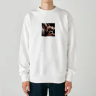 oscartakaの飼い主の足元にくっついているチワワ Heavyweight Crew Neck Sweatshirt