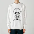 Our.s SUZURI店のにゃんと爆発 Heavyweight Crew Neck Sweatshirt