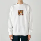 星パンダショップのほんよみかんねこ Heavyweight Crew Neck Sweatshirt