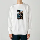 hekikiの旅立つ宇宙猫 Heavyweight Crew Neck Sweatshirt