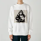 たろすけの笑顔ゴリラ Heavyweight Crew Neck Sweatshirt