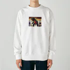 yo_yo_0903の筋トレをする恐竜 Heavyweight Crew Neck Sweatshirt