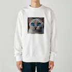 ソラトラの青目の猫 Heavyweight Crew Neck Sweatshirt