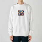 m222web-shopのスノーボードとキャラクターたちのイラストグッズ Heavyweight Crew Neck Sweatshirt