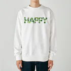 junichi-goodsのバルーン文字「HAPPY」（緑色系） Heavyweight Crew Neck Sweatshirt