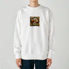 テケテケのキリンのステンドグラス柄グッズ Heavyweight Crew Neck Sweatshirt