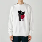 Parallel_merchの黒猫の親子 Heavyweight Crew Neck Sweatshirt