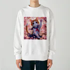 ParadigmStar　パラダイムスターの桜咲く華の学生猫 hana Heavyweight Crew Neck Sweatshirt